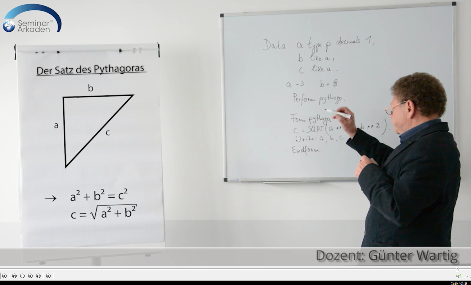 Präsentation Pythagoras Whiteboard