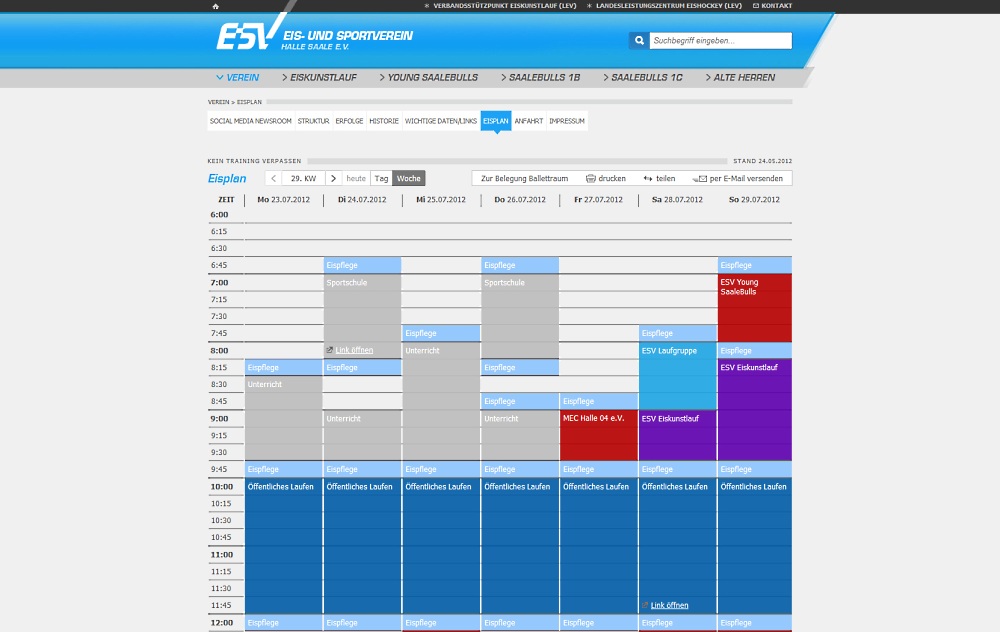 Modernes Planungstool, der ESV-Eisplan