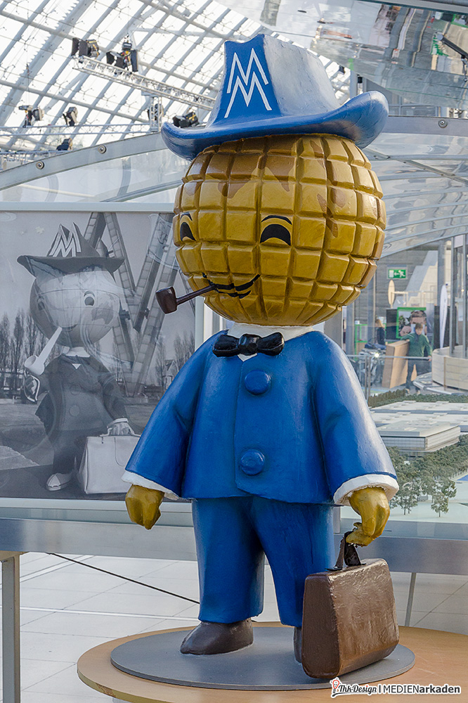 Seit 50 Jahren Botschafter der Leipzier Messe, das Messemännchen.
